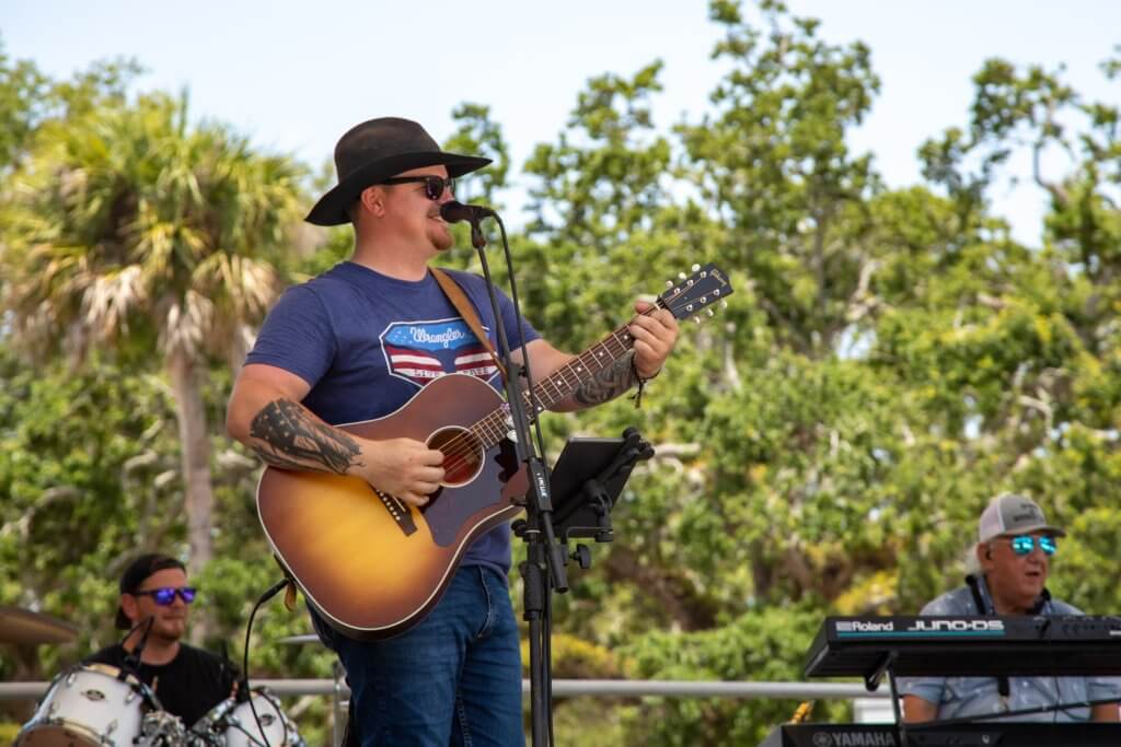 Live band performing at Burgers and Brews.