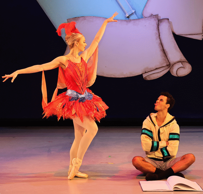 Two ballerinas performing Firebird at Ballet Vero Beach